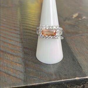 Trendsetter Shine smoky topaz cubic zirconia on rhodium plating